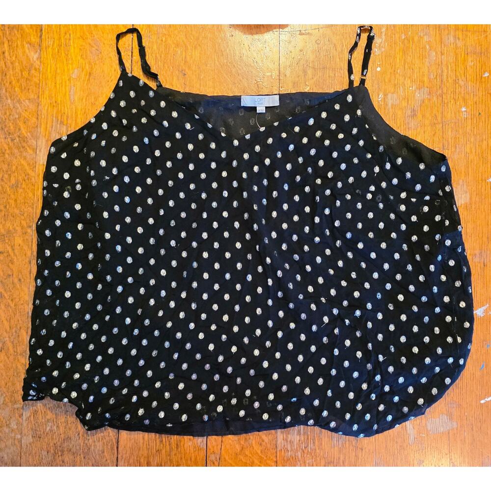 New! Plus size camisole top. Loft Plus Size 26. Metallic Polka Dots.